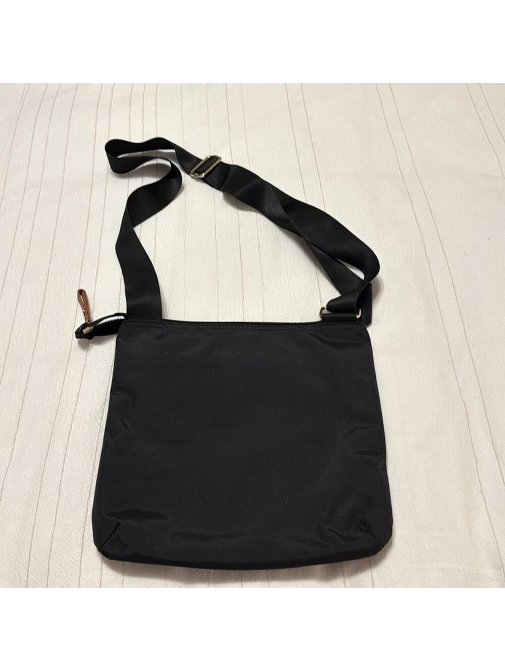 Bric's Milano Black Nylon Leather Trim Crossbody Bag 5-Pocket Zip Top Adjustable - Picture 2 of 7